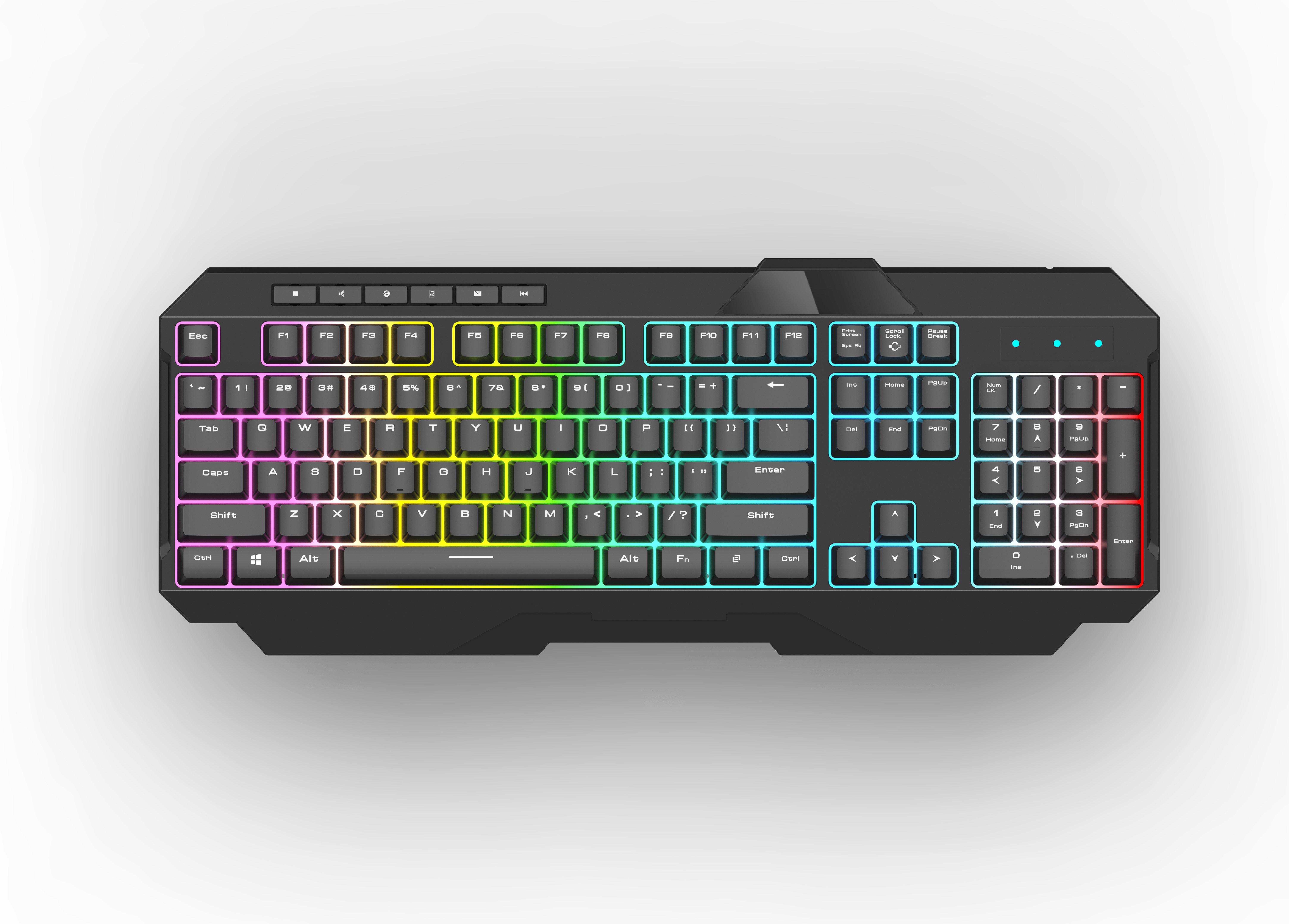 Multimedia gaming keyboard