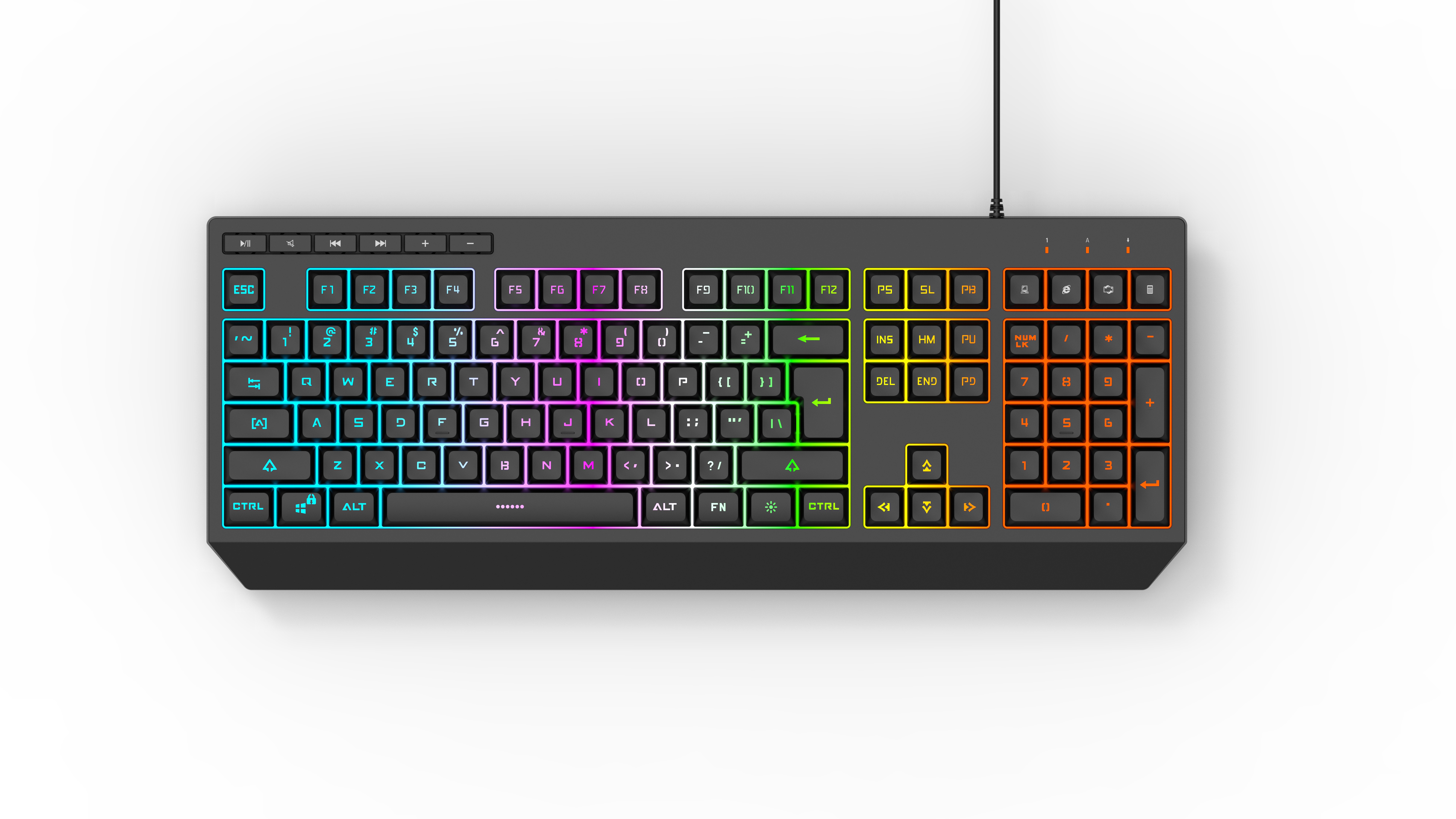 Multimedia gaming keyboard