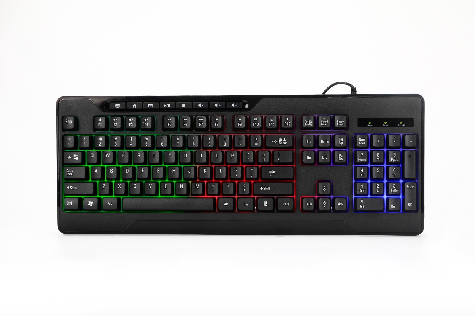 Multimedia gaming keyboard